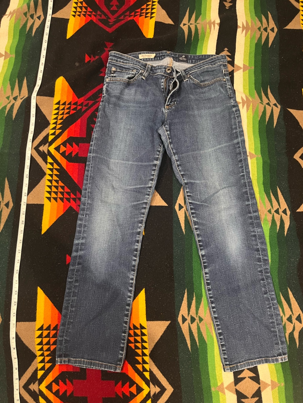 Ag Adriano Goldschmied Slim Straight Blue Jeans